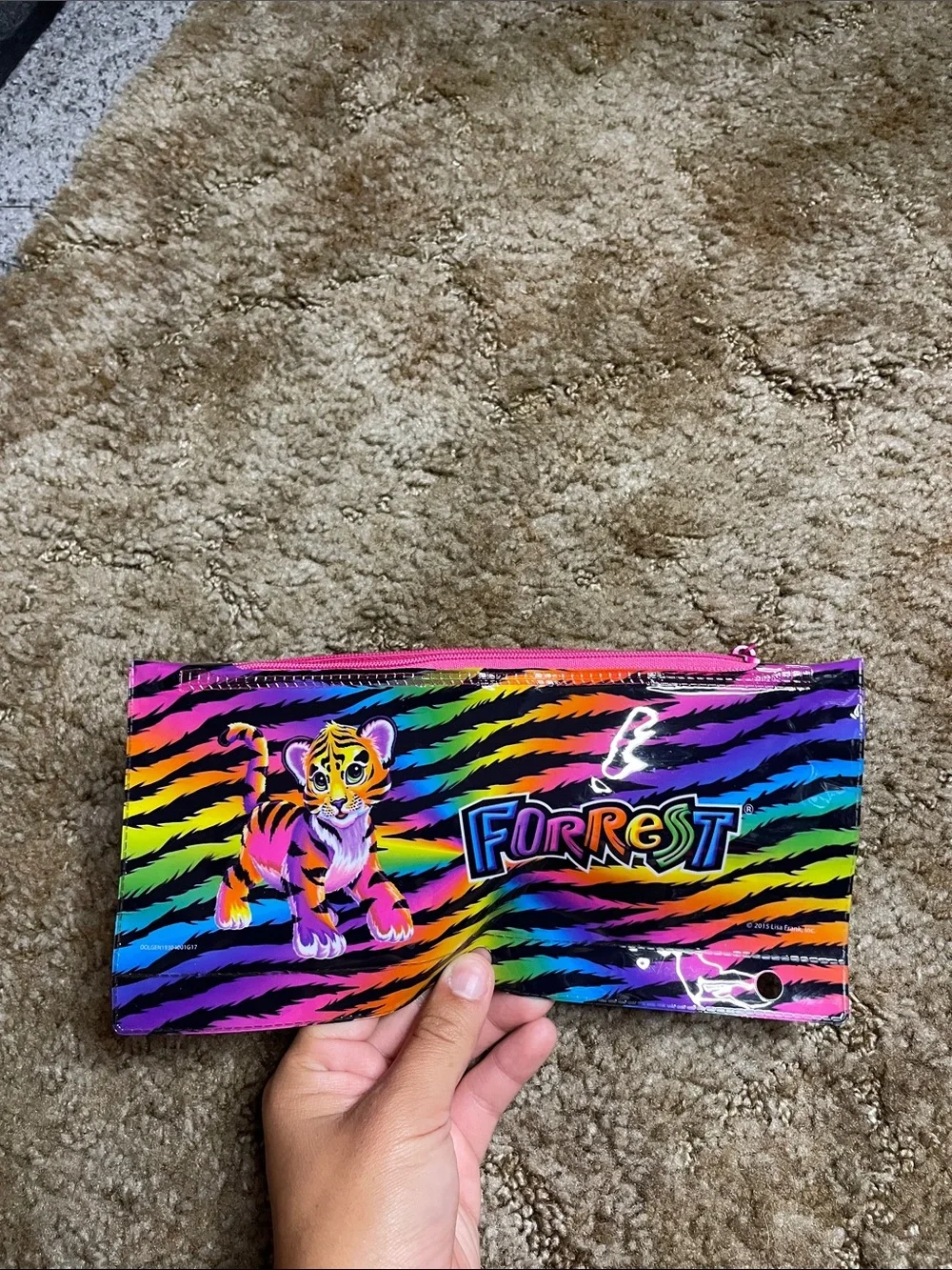 9” LISA FRANK FORREST TIGER SOFT ZIPPERED STORAGE PENCIL CASE